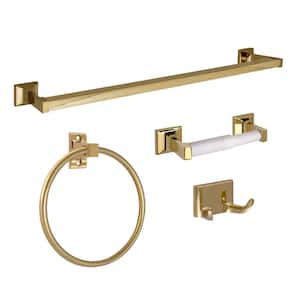 Millbridge 4-Piece Bath Hardware Set in Polished Brass