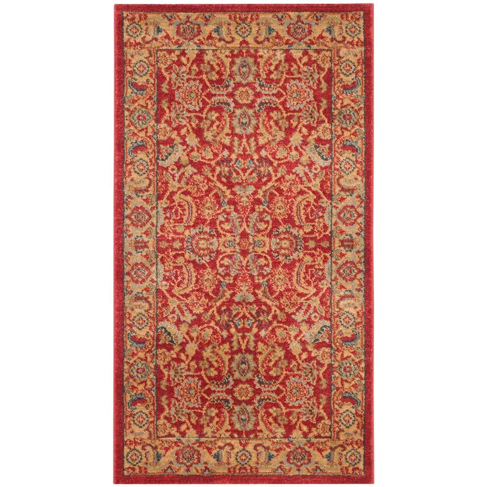 Mahal Red/Natural Large Rectangle Rug-Color:Red/Natural Shape:Runner Size:2 -2  X 4