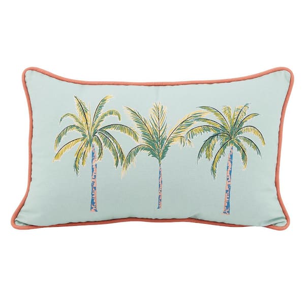 Hampton Bay 12 in. x 20 in. Palm Gate Outdoor Lumbar Pillow