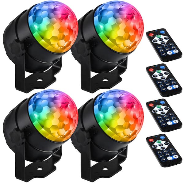 BLUEX BULBS 30-Watt Equivalent Multi-Colored Black LED Party Light (4-Pack)