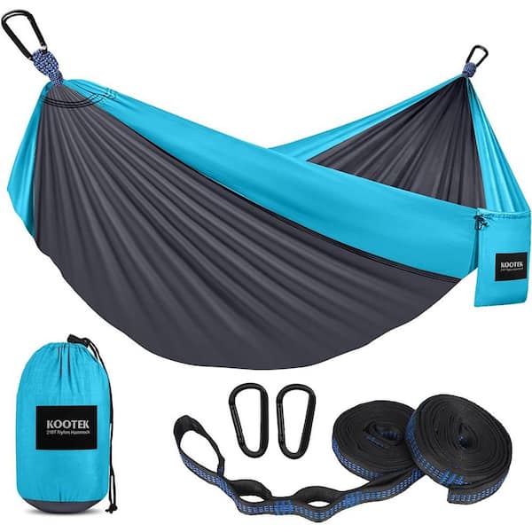 ITOPFOX Heavy Duty 120 in. Portable Hammock Bed Hammock in Charcoal & Blue