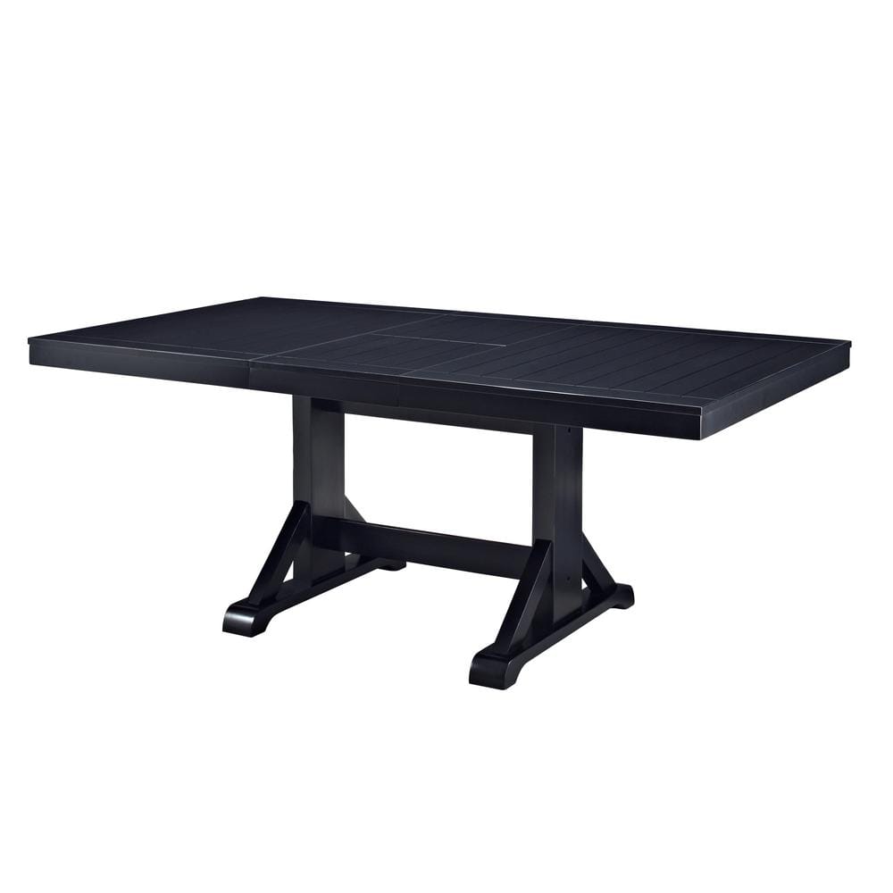 Antique Black Reclaimed Wood Extendable Farmhouse Dining Table