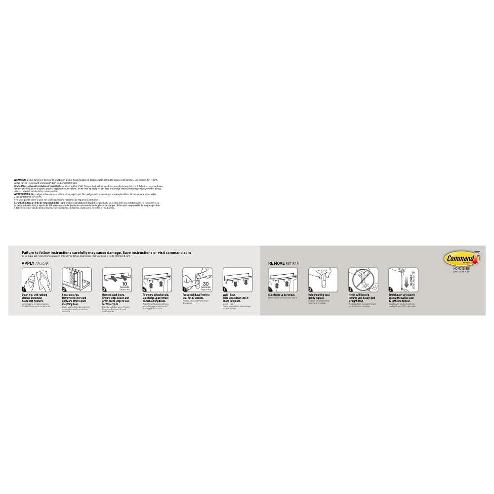 White Floating Wall Shelf with Removable Adhesive Strips