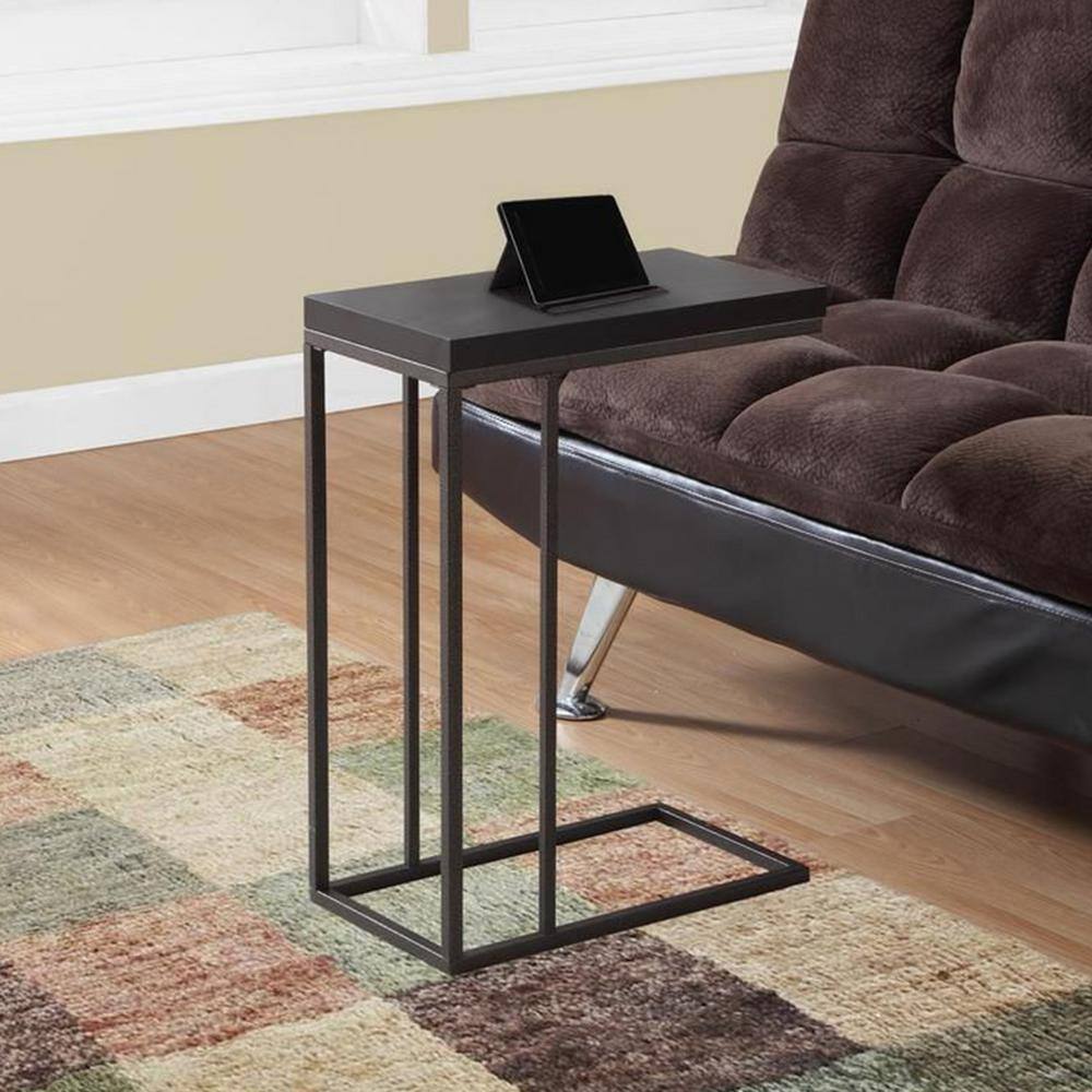 Cappuccino Particle Board and Metal Luxe Accent Table