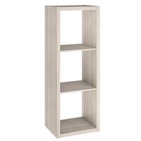 ClosetMaid 43.98 in. H x 15.87 in. W x 13.50 in. D Bleached Walnut Wood Large 3-Cube Organizer 4543