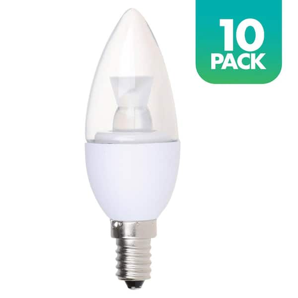 Simply Conserve 40-Watt Equivalent Soft White 2700K Candelabra Dimmable 25,000-Hour Clear LED Light Bulb 2700K (10-Pack)