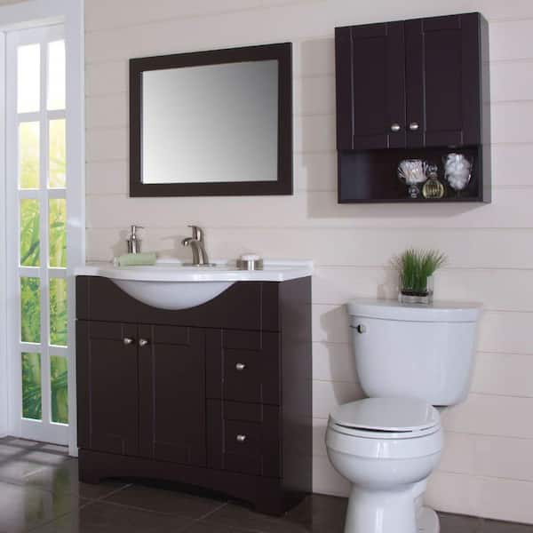 White Wall Mounted Cabinet Bathroom Storage Over Toilet