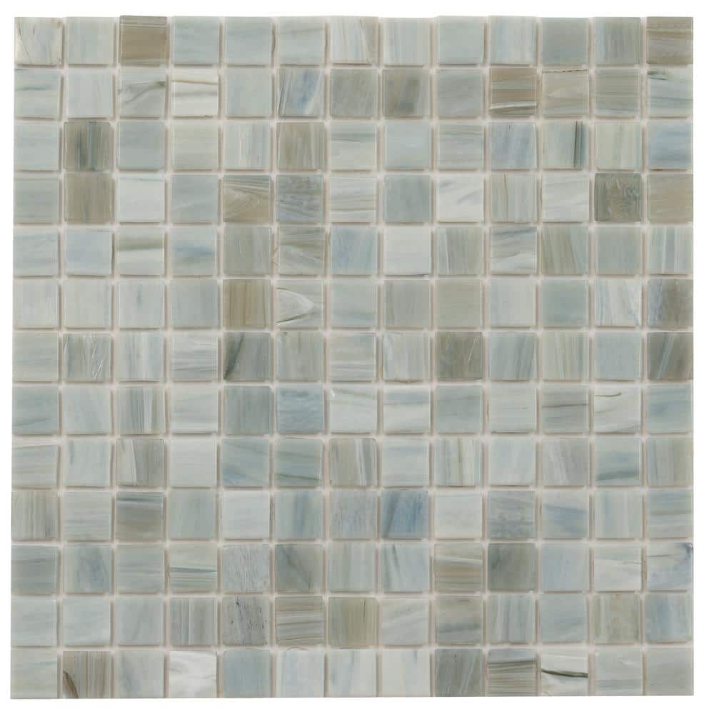 "Celestial 4"" x 6"" Glossy Ash Gray Glass Mosaic Uniform square Wall and Floor Sample Tile (0.13 sq. ft./Piece) (1-Pack)" price history on PriceWatchPro