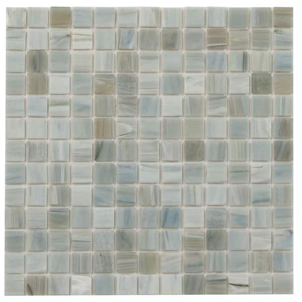 Apollo Tile Celestial Glossy Ash Gray 12 in. x 12 in. Glass Mosaic Wall and Floor Tile (20 sq. ft./case) (20-pack)