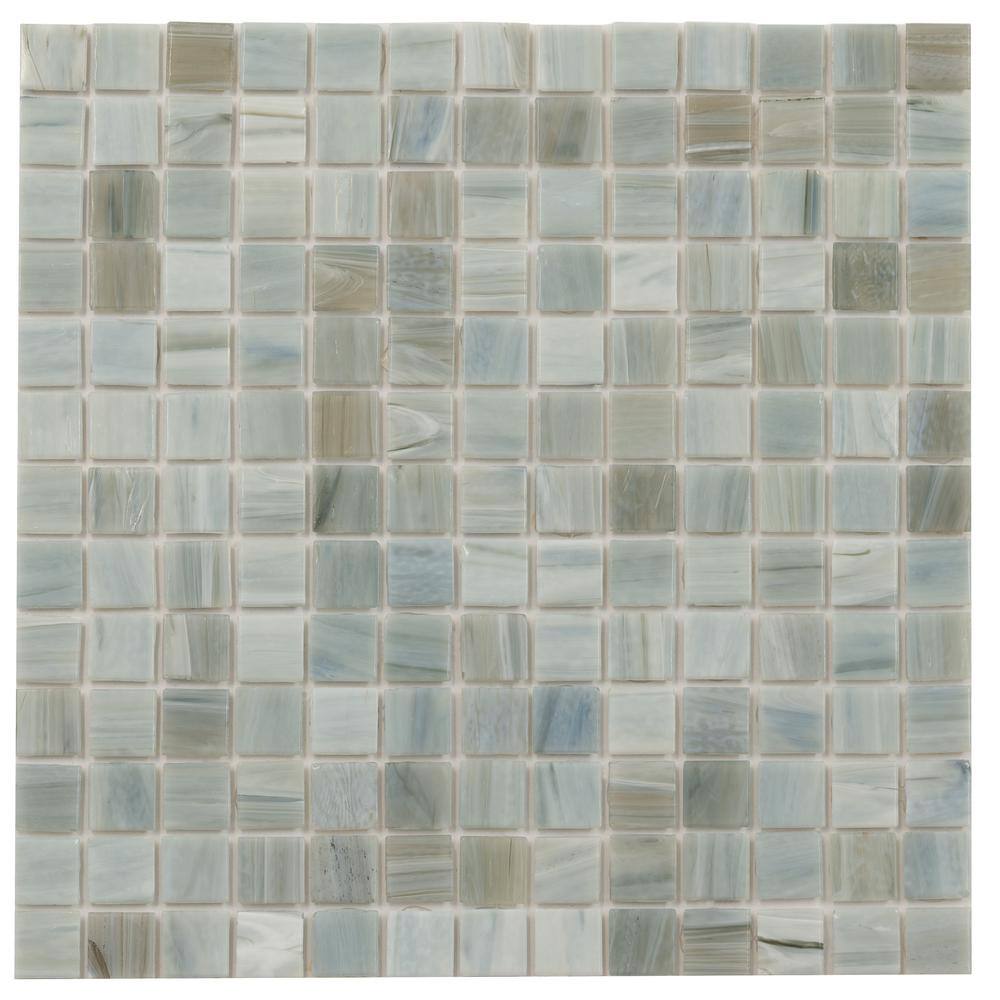 Celestial 12" x 12" Ash Gray Glass Mosaic Tile