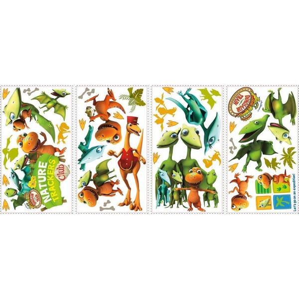 Unbranded 10 in. x 18 in. Dinosaur Train 36-Piece Peel and Stick Wall Decals