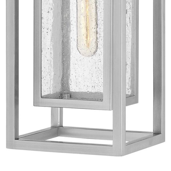 HINKLEY - Republic 16.75 in. 1-Light Satin Nickel Composite Platic Outdoor Pendant Light