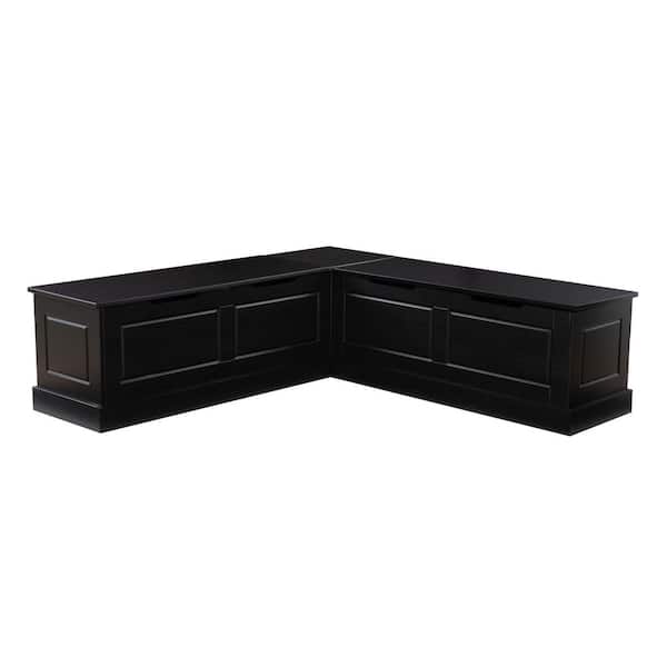 Linon Home Decor Rockhill Corner Nook 62.4 in. Black Dining Bench