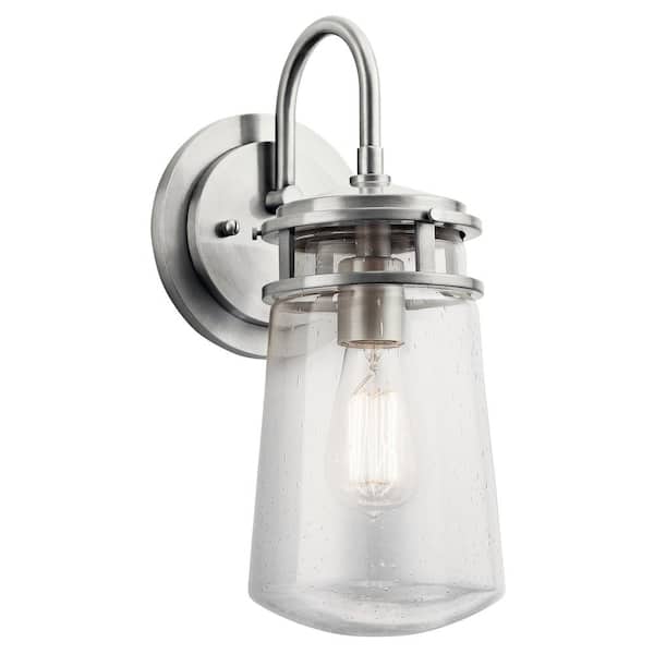 KICHLER Lyndon 15 in. 1-Light Brushed Aluminum Outdoor Hardwired Barn Sconce with No Bulbs Included (1-Pack)