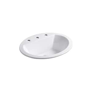 Bryant 20-1/4 in. Oval Drop-In Vitreous China Bathroom Sink in White with Overflow Drain