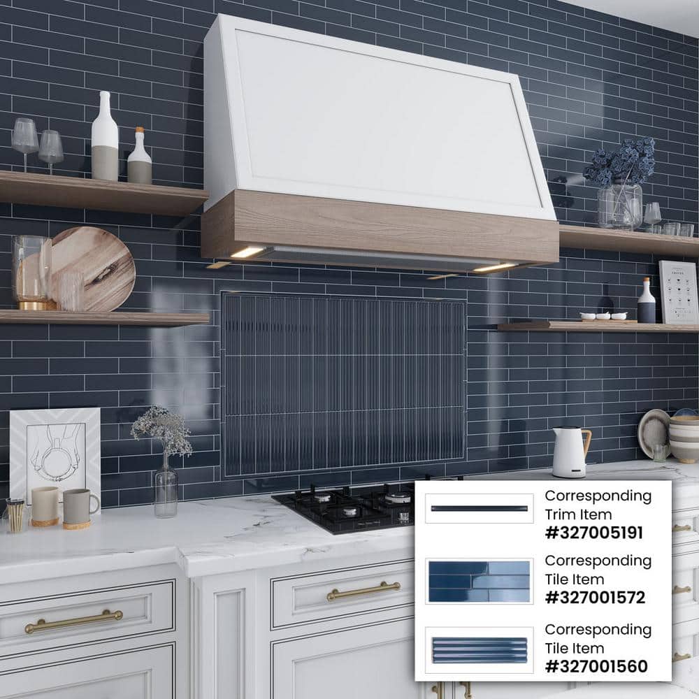 Arte Glossy Blue Ceramic Subway Tile 2" x 8"