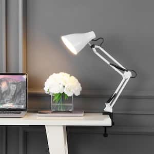 Odile 28.5 in. White Classic Industrial Adjustable Articulated Clamp-On LED Task Lamp