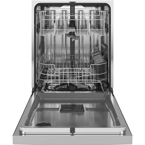 Ge 24 In Stainless Steel Front Control Built In Tall Tub Dishwasher With Stainless Steel Tub Steam Cleaning 50 Dba Gdf565ssnss The Home Depot