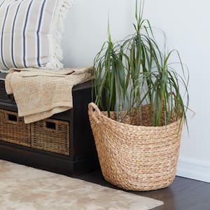 Seagrass Handmade Large Woven Storage Basket with Ring Handles