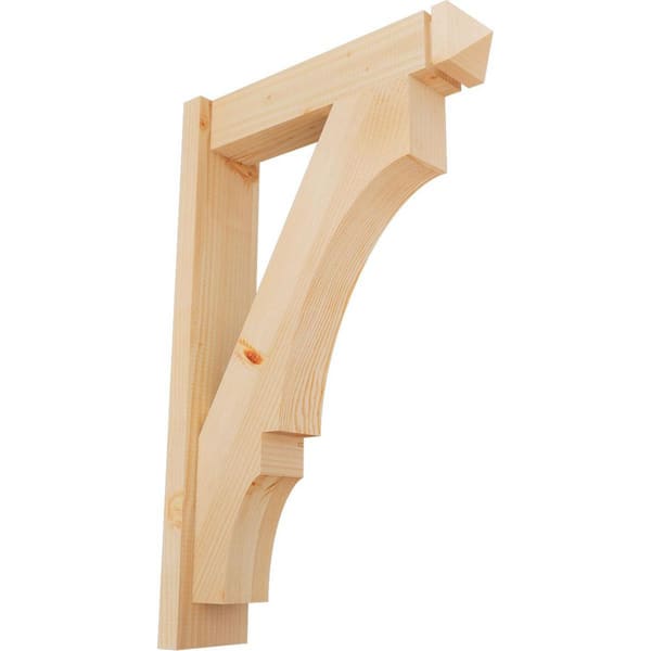 Ekena Millwork 6 in. x 34 in. x 22 in. Douglas Fir Balboa Arts and Crafts Smooth Outlooker