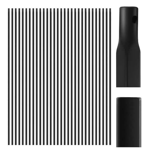 Afoxsos 1/2 Inch x 44 Inch Wrought Iron Plain Balusters Hollow Spindles Deck Stair Railing Black 30-Pack