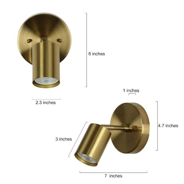 Zevni 1-Light Brass Adjustable Modern Gold Indoor Wall Sconce 