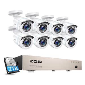 8-Channel 1080p 2TB DVR Security Camera System with 8 Wired Bullet Cameras