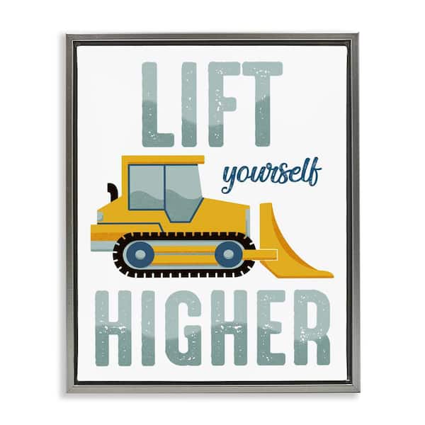 Stupell Industries Lift Yourself Higher Phrase by Marcus Prime Gray Floater Frame Typography Graphic Art Print 21 in. x 17 in.