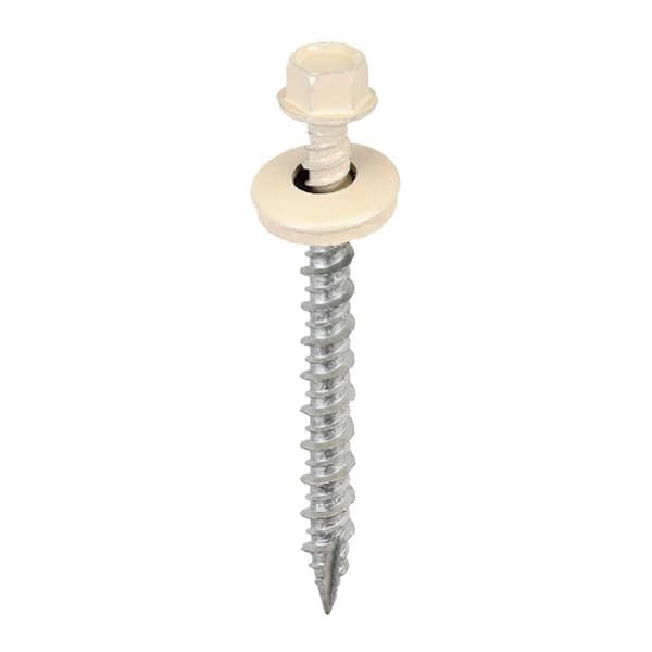 Acorn Hardware #9 x 2 in. 1/4 in. Hex Head Metal to Wood Screw Light Stone (Bag of 250)