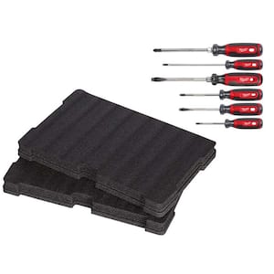 Screwdriver Set with Cushion Grip with PACKOUT Tool Box Customizable Foam Insert (7-Piece)
