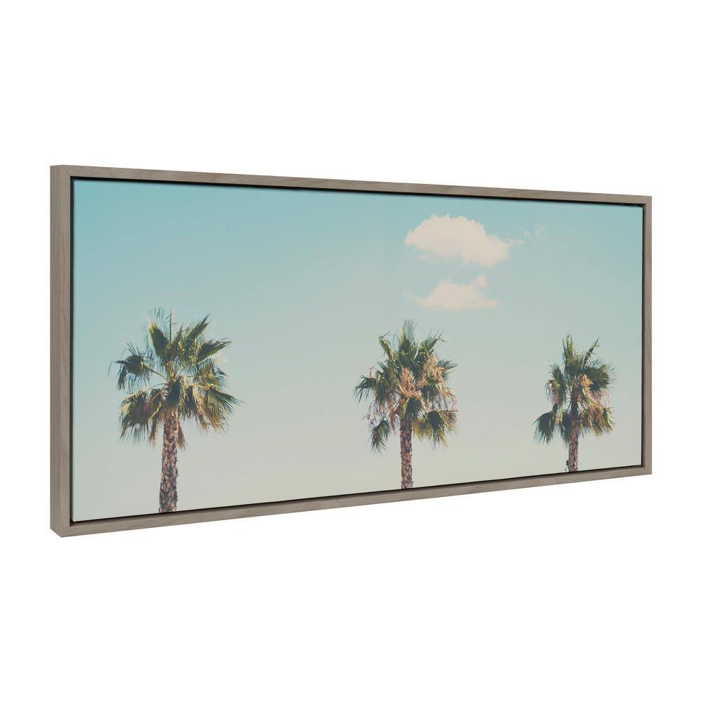 Sylvie Trio of Palm Trees Framed Canvas Wall Art