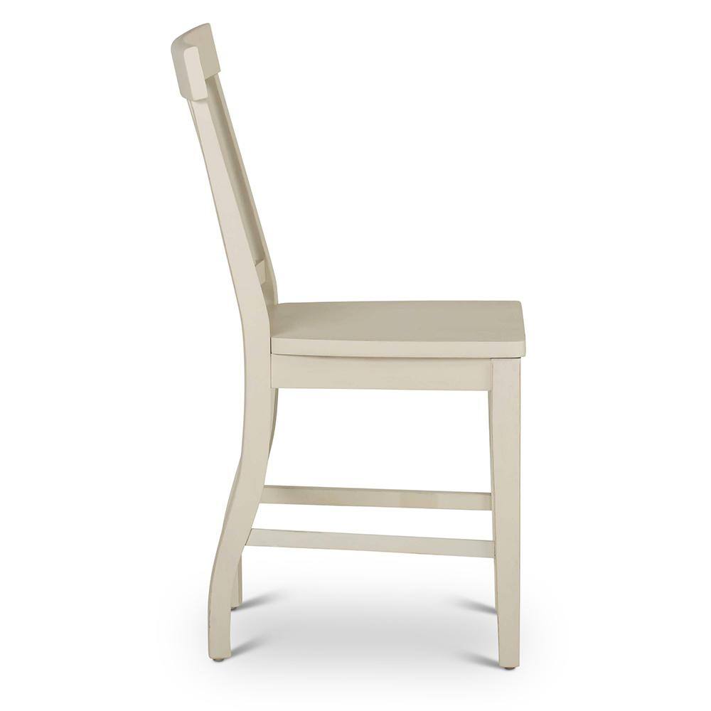 White Wood Counter Height Farmhouse Stools, Set of 2