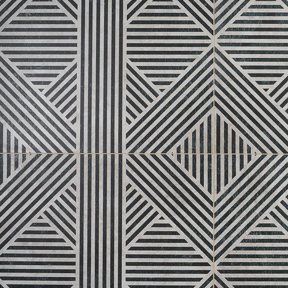 Tribeca Black and White 24" x 24" Matte Porcelain Wall and Floor Tile