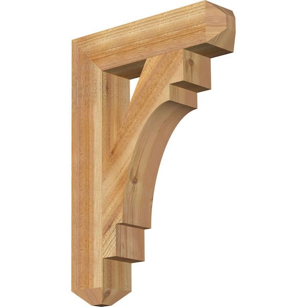 Ekena Millwork 4 in. x 26 in. x 18 in. Western Red Cedar Merced Craftsman Rough Sawn Bracket