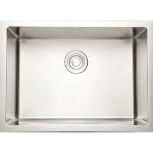 27 in. W x 20 in. D Undermount Laundry/Utility Sink with 1 Bowl and 16-Gauge in Chrome