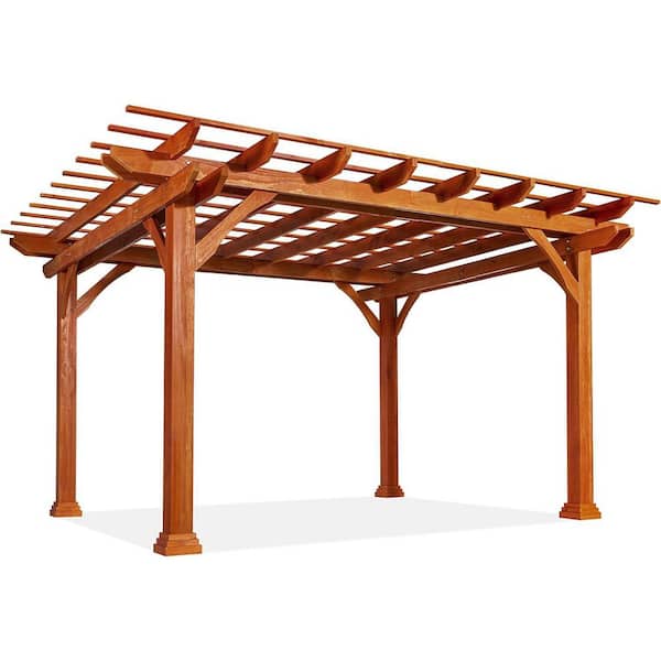 12 ft. x 12 ft. Wood Pergola, Pine Wood Gazebo with Durability, Stability, Structure, Snow and Wind Supported