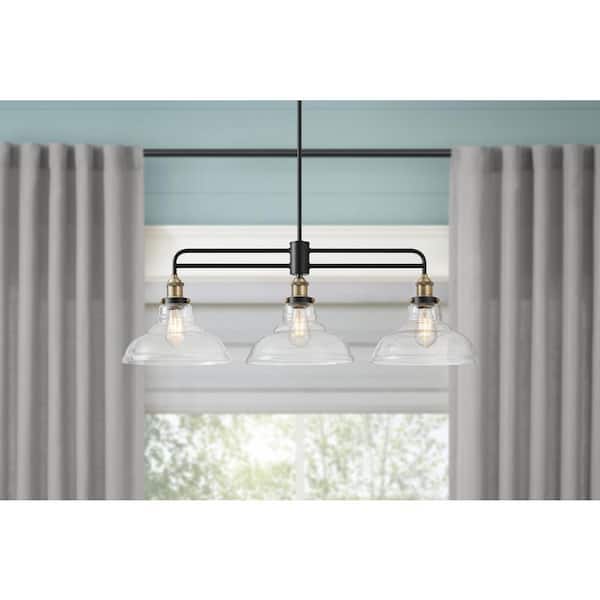 Home Decorators Collection Rockwood 3-Light Bronze Dining Room Chandelier, Linear Kitchen Island Pendant Light