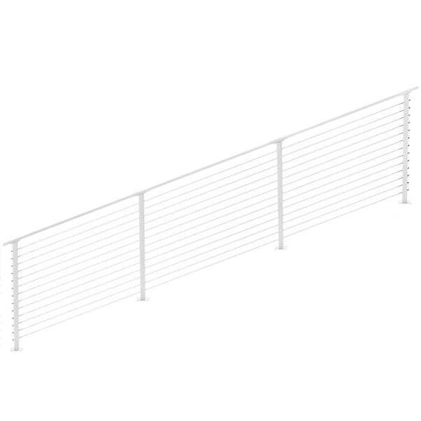 CityPost 14 ft. Stair Cable Railing, 42 in. Base Mount, White