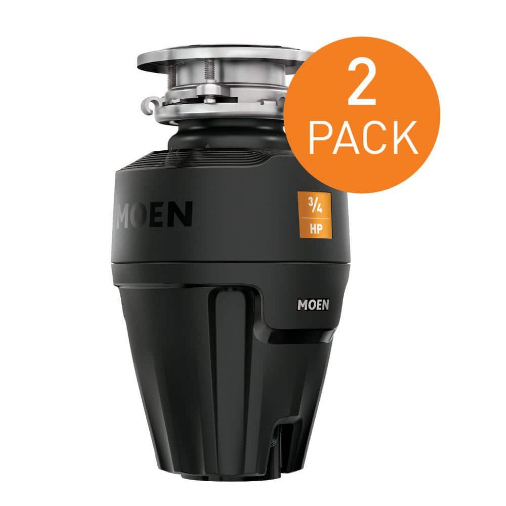 MOEN Host Series 3/4 HP Continuous Feed Space Saving Garbage Disposal with Sound Reduction and Universal Mount (2-Pack)