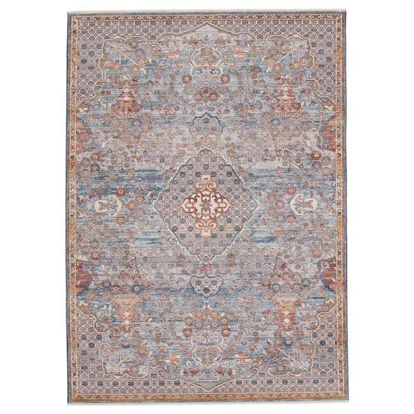 Jaipur Living Terra Light Gray/Rust 8 ft. x 10 ft. Medallion Rectangle Area Rug