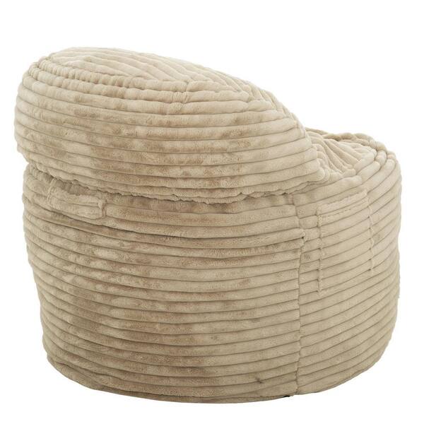 Sealy Teddy 2-in-1 Corduroy Beige Convertible Polyester Bean Bag