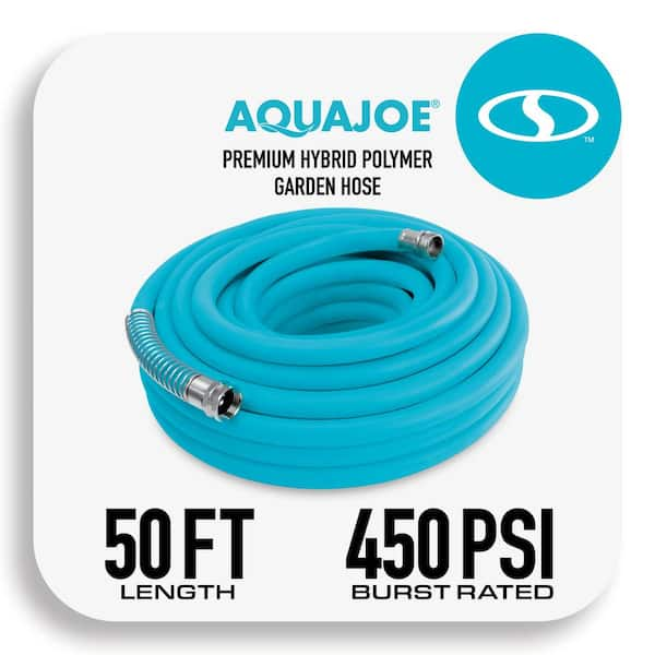 AQUA JOE 5/8 in. Dia x 50 ft. Hybrid Polymer Flex Kink Free Hose