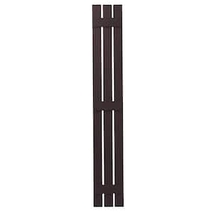 12 in. x 75 in. Polypropylene 3-Board Open Board and Batten Shutters Pair in Winestone