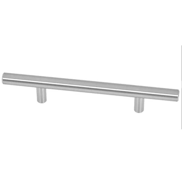 null Modern Steel 3-3/4 in. Center-to-Center Satin Nickel Bar Cabinet Pull