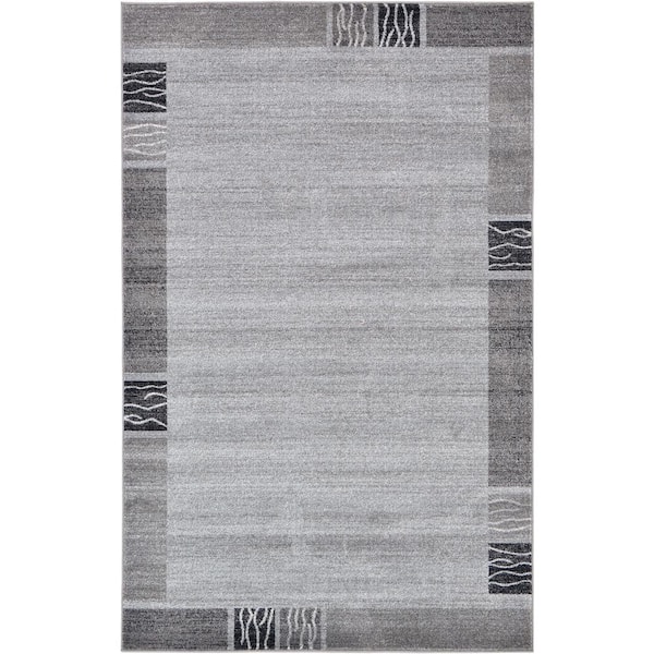Unique Loom Del Mar Sarah Light Gray 5' 0 x 8' 0 Area Rug