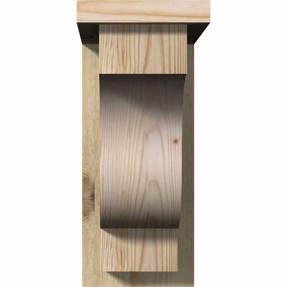 14" Natural Douglas Fir Rough Sawn Corbel with Backplate