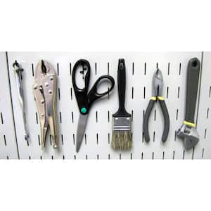 1 in. Tall Slot Use Only Slotted Metal Pegboard Deluxe Hook Assortment with Black Tool Board Hooks