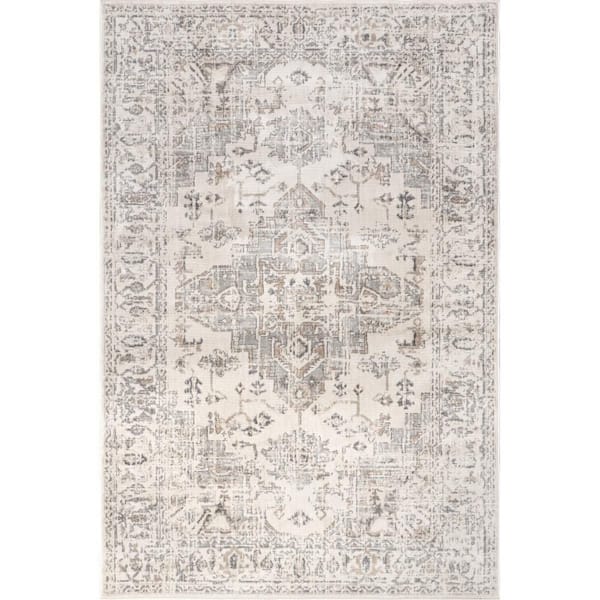 Vada Medallion Grey 7.6 ft. x 9.6 ft. Indoor Area Rug