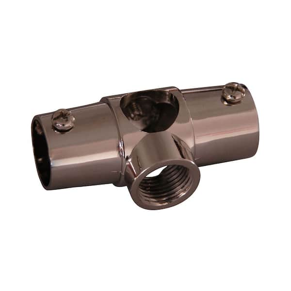 Barclay Products 1 in. Brass Wall Tee for 4150 Shower Rod in Polished Nickel