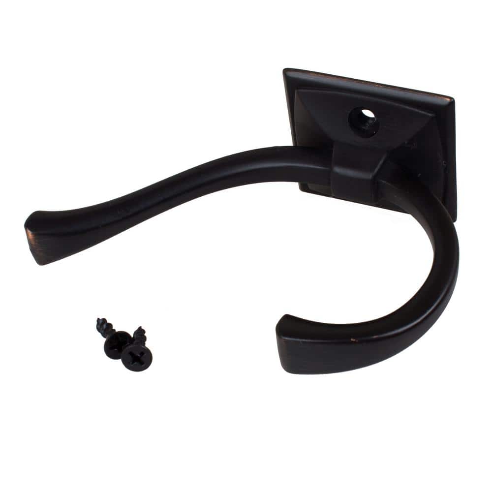 Oil Rubbed Bronze Decorative Double-Prong Wall Hook Set